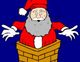 Disegno Babbo Natale sul ciminiera pitturato su andrea de pasquale