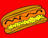 Disegno Hot dog pitturato su BIANCA 