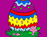 Disegno Uovo di Pasqua 2 pitturato su frank