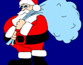 Disegno Babbo Natale e il suo sacco di regali pitturato su alexio 08