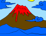 Disegno Monte Fuji pitturato su LUCIA
