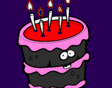Disegno Torta di compleanno 2 pitturato su dhmhfte56hfh