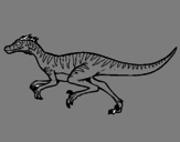 Disegno Velociraptor  pitturato su guido