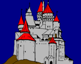 Disegno Castello medievale  pitturato su mammina di luchino