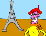 Disegno Francia pitturato su simone
