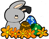 Disegno Coniglietto di Pasqua  pitturato su FlOr