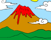 Disegno Monte Fuji pitturato su gaia