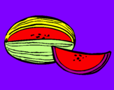 Disegno Melone  pitturato su OILAV