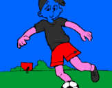 Disegno Giocare a calcio pitturato su leo