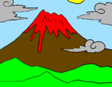 Disegno Monte Fuji pitturato su gio