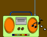 Disegno Radio cassette 2 pitturato su filippo