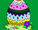 Disegno Uovo di Pasqua 2 pitturato su cristian