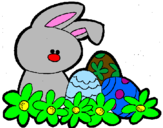 Disegno Coniglietto di Pasqua  pitturato su alessia