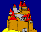 Disegno Castello medievale  pitturato su lucy