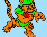 Disegno Giocatore tigre  pitturato su ADRIANO