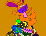 Disegno Coniglio di Pasqua pitturato su Filippo