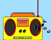Disegno Radio cassette 2 pitturato su noelia