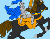 Disegno Cavaliere a cavallo pitturato su Gladiatore