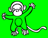 Disegno Scimmietta pitturato su giuseppe