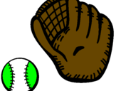 Disegno Guanto da baseball e pallina pitturato su Flavio Aiello