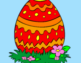Disegno Uovo di Pasqua 2 pitturato su maria
