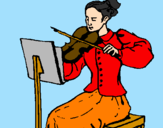 Disegno Dama violinista  pitturato su Alessandra