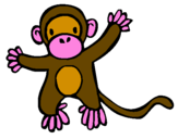 Disegno Scimmietta pitturato su marti