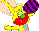 Disegno Coniglio e uovo di Pasqua II pitturato su alessandro