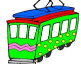 Disegno Tram  pitturato su alessia