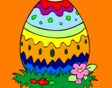Disegno Uovo di Pasqua 2 pitturato su nik
