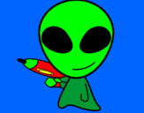 Disegno Alieno II pitturato su VALERIA