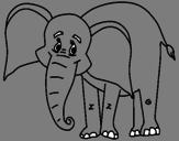 Disegno Elefante felice  pitturato su andrea catapano