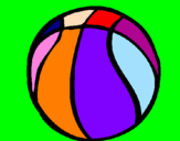 Disegno Pallone da pallacanestro pitturato su valentina