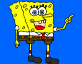 Disegno Spongebob pitturato su alberto