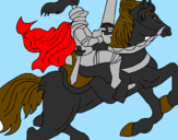 Disegno Cavaliere a cavallo pitturato su federico antonini  