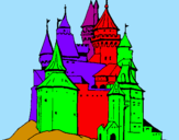 Disegno Castello medievale  pitturato su marco catapano