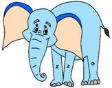 Disegno Elefante felice  pitturato su Emiliano