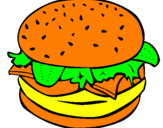 Disegno Hamburger completo  pitturato su gerardo