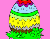Disegno Uovo di Pasqua 2 pitturato su ALESSIA