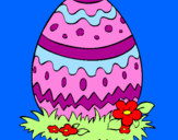 Disegno Uovo di Pasqua 2 pitturato su VERONICA