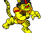 Disegno Giocatore tigre  pitturato su sofia