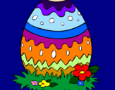 Disegno Uovo di Pasqua 2 pitturato su Elisa