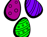 Disegno Uovo di Pasqua IV pitturato su rocco