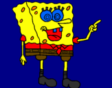 Disegno Spongebob pitturato su yuri e lorenzo