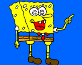 Disegno Spongebob pitturato su fabiana