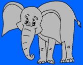 Disegno Elefante felice  pitturato su salvatore
