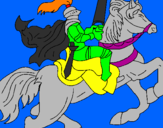 Disegno Cavaliere a cavallo pitturato su salvatore amendola