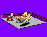 Disegno Lotta sul ring  pitturato su wrestling
