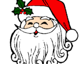 Disegno Faccione Babbo Natale  pitturato su simone