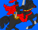 Disegno Cavaliere a cavallo pitturato su yuri mungianu